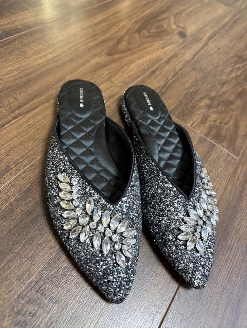 Birdies Pointed Toe Embellished Mules, Sz 9 - Picture 3 of 6